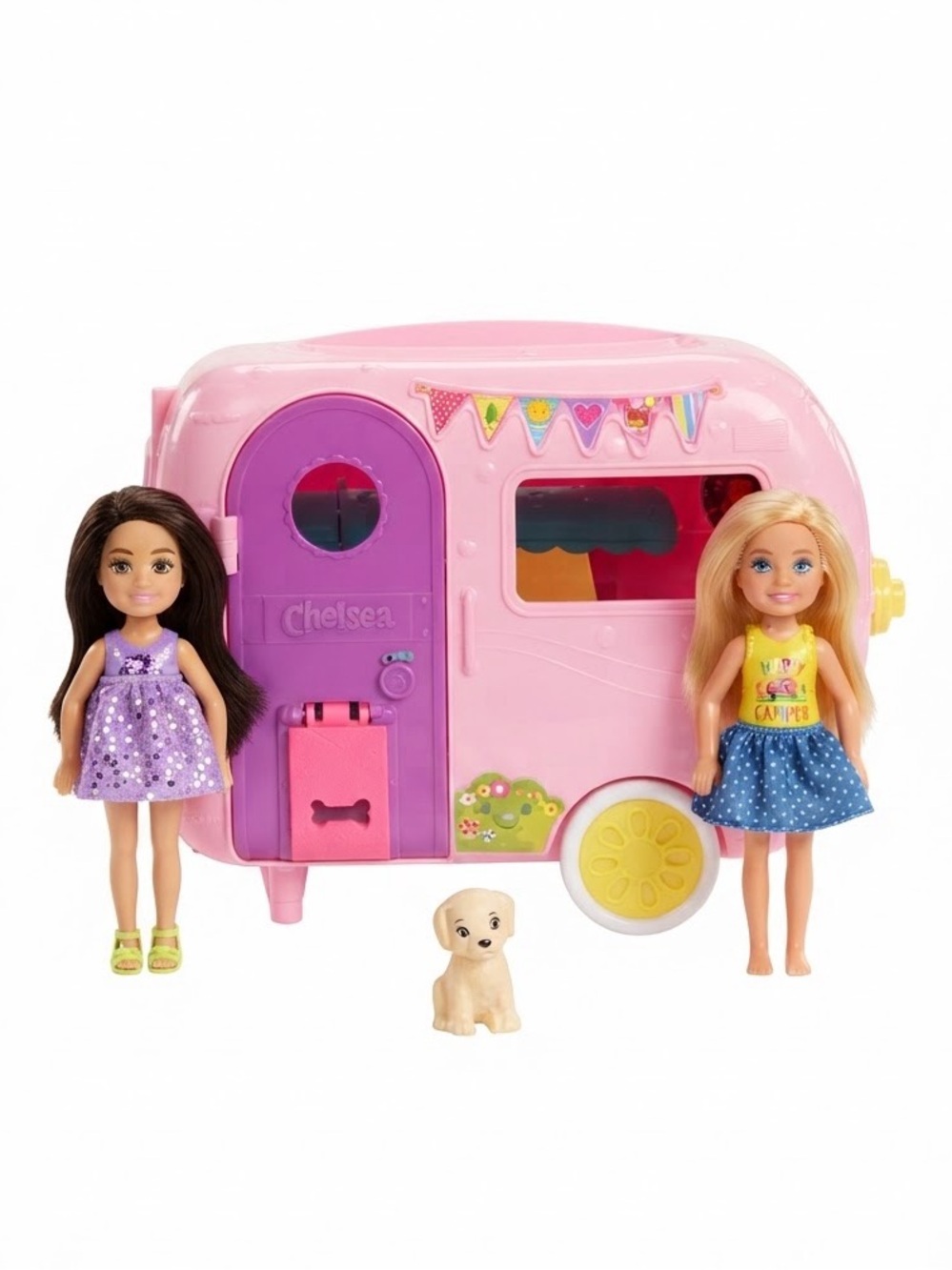 Barbie Chelsea Camper, 2 Chelsea Dolls & Dog